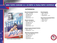 2024 Topps Chrome U.S. Olympic &amp; Paralympic Hopefuls Hobby PACK x1 (Personal Break)